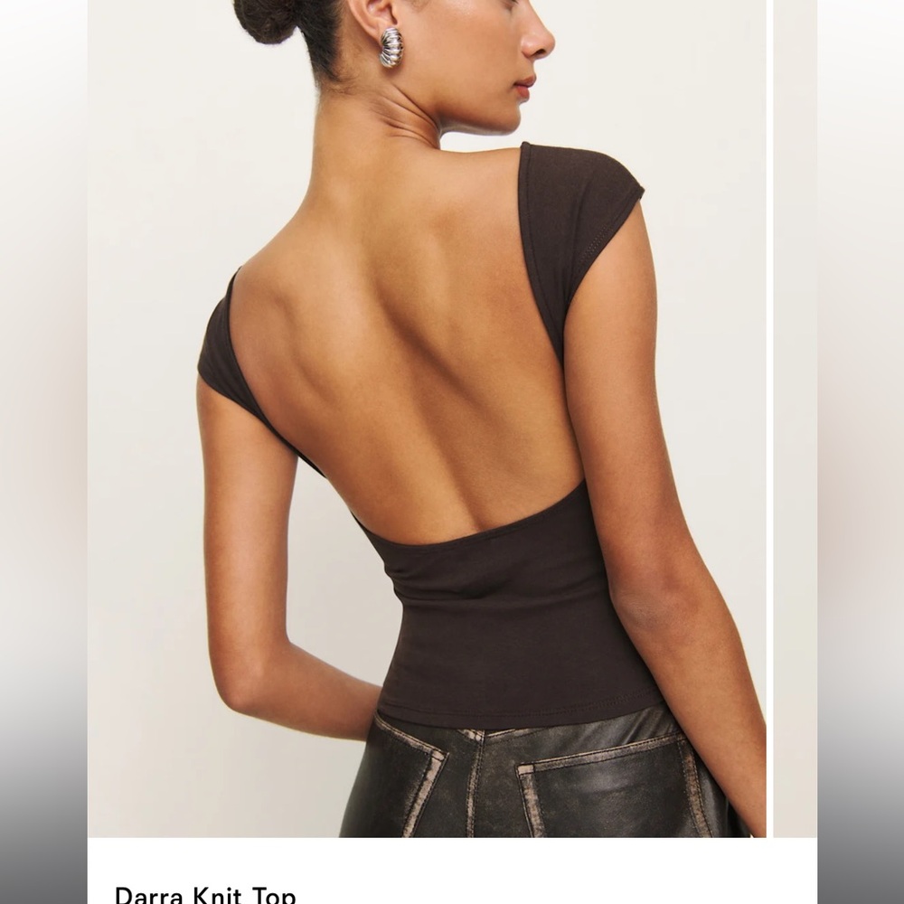 Reformation Brown Open-Back Top